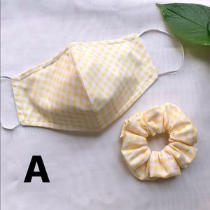 Set handmade facemask & scrunchie
